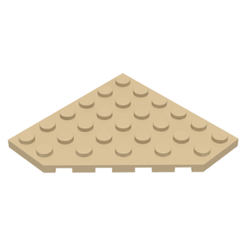 Wig, Plaat 6x6 afgesneden hoek Tan